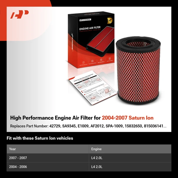 High Performance Engine Air Filter for 2004-2007 Saturn Ion