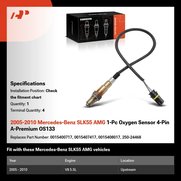 2005-2010 Mercedes-Benz SLK55 AMG 1-Pc Oxygen Sensor 4-Pin A-Premium OS133