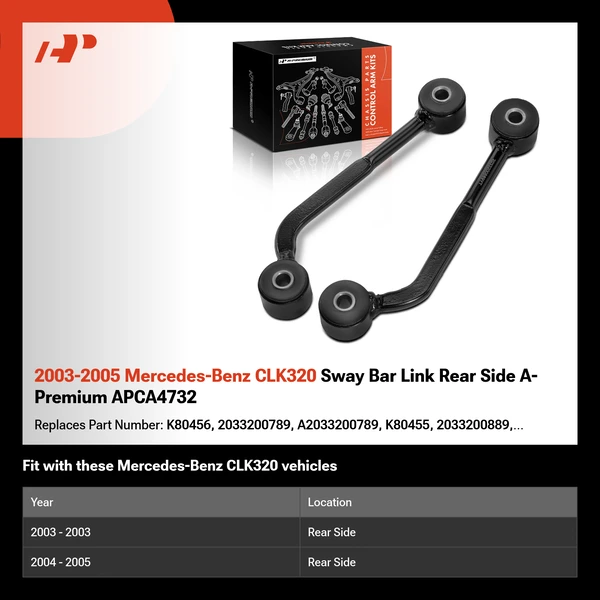 2003-2005 Mercedes-Benz CLK320 Sway Bar Link Rear Side A-Premium APCA4732