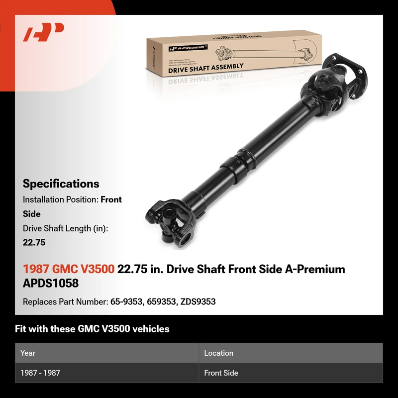 1987 GMC V3500 22.75 in. Drive Shaft Front Side A-Premium APDS1058