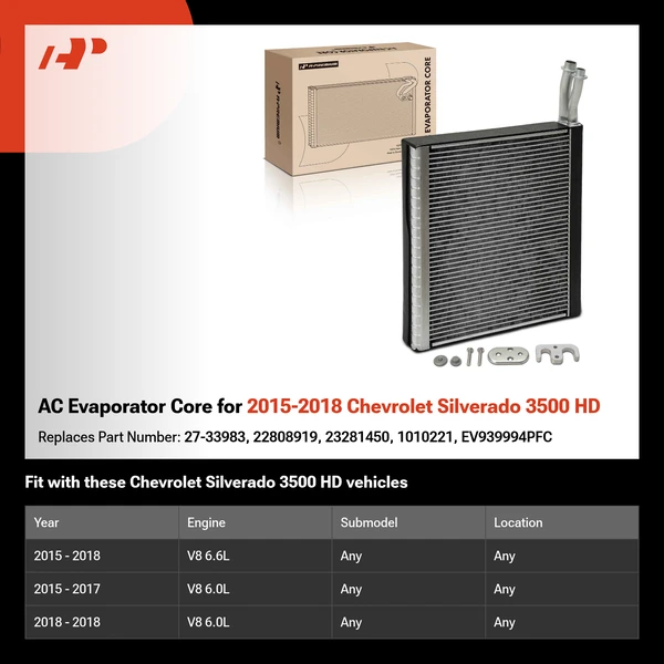 AC Evaporator Core for 2015-2018 Chevrolet Silverado 3500 HD