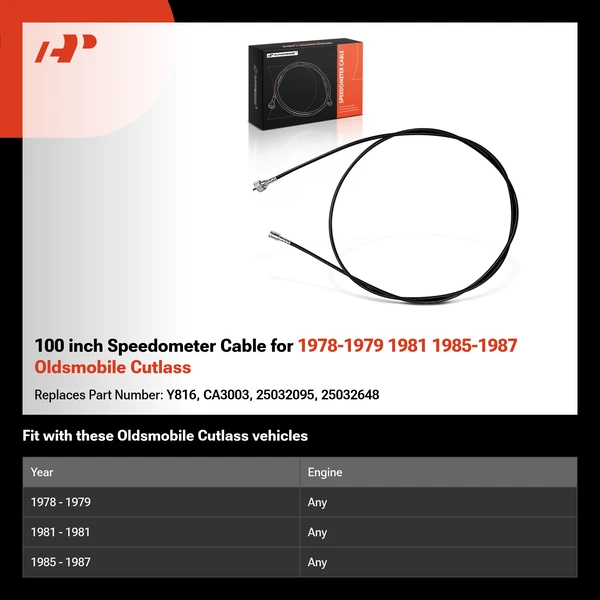 100 inch Speedometer Cable for 1978-1979 1981 1985-1987 Oldsmobile Cutlass