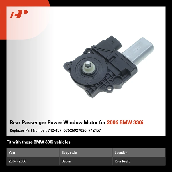 Rear Passenger Power Window Motor for 2006 BMW 330i