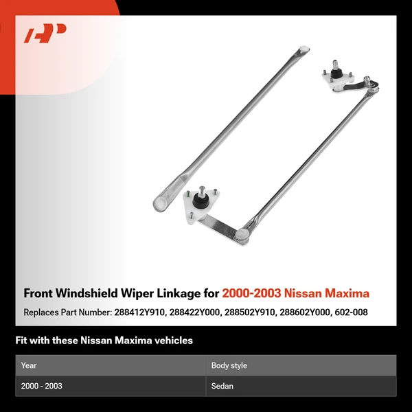 Front Windshield Wiper Linkage for 2000-2003 Nissan Maxima