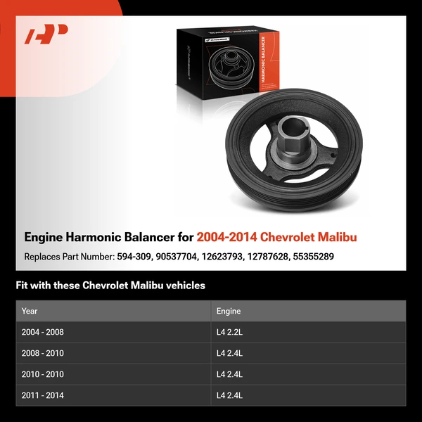 Engine Harmonic Balancer for 2004-2014 Chevrolet Malibu