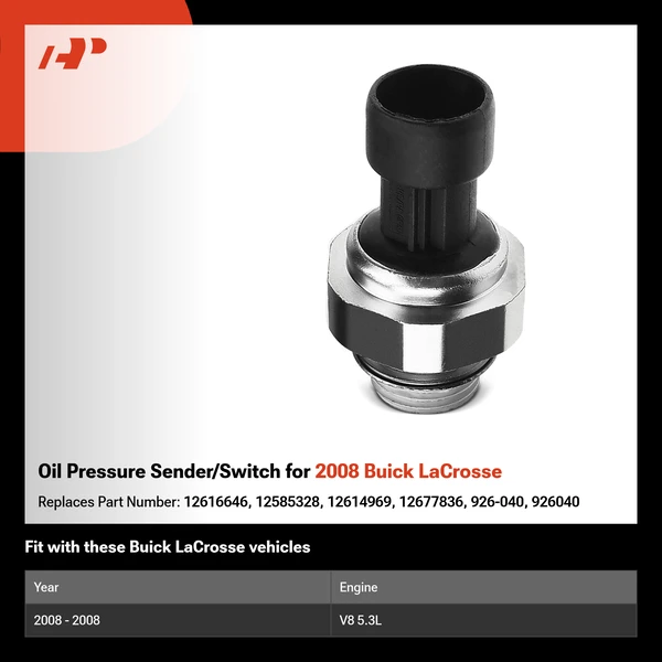 Oil Pressure Sender/Switch for 2008 Buick LaCrosse
