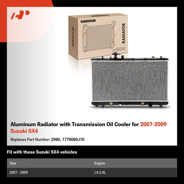 Aluminum Radiator with Transmission Oil Cooler for 2007-2009 Suzuki SX4