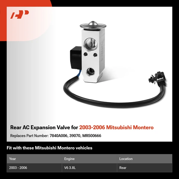 Rear AC Expansion Valve for 2003-2006 Mitsubishi Montero