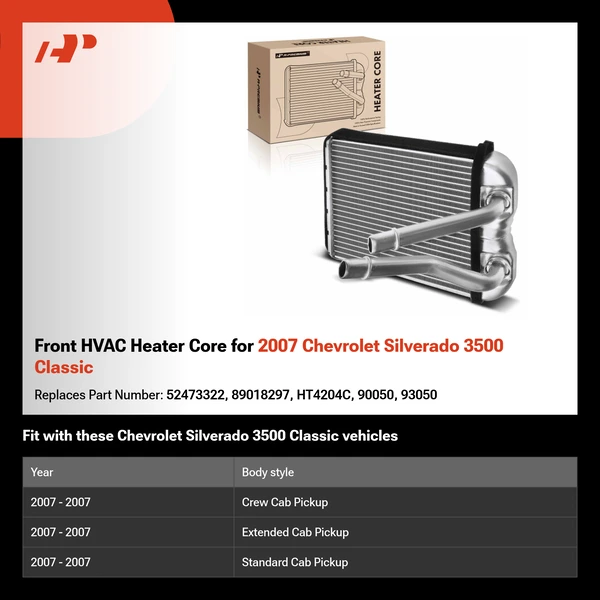 Front HVAC Heater Core for 2007 Chevrolet Silverado 3500 Classic