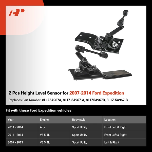2 Pcs Height Level Sensor for 2007-2014 Ford Expedition