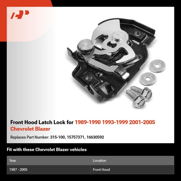 Front Hood Latch Lock for 1989-1990 1993-1999 2001-2005 Chevrolet Blazer