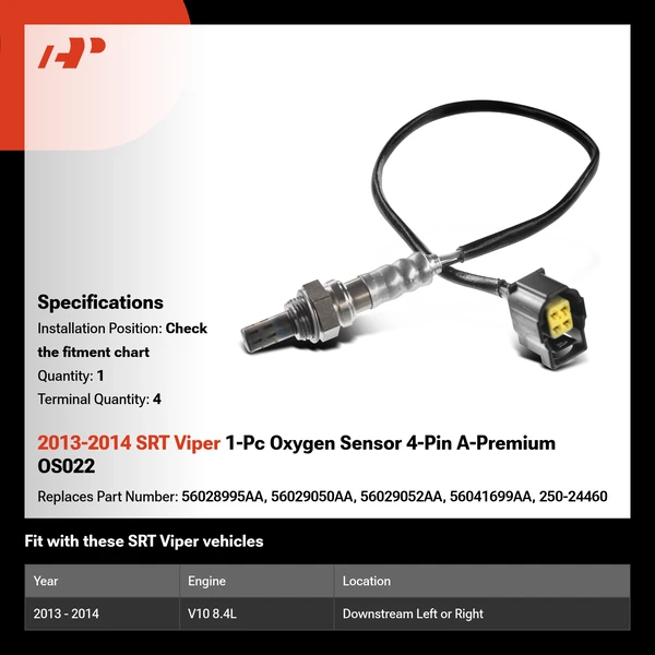 2013-2014 SRT Viper 1-Pc Oxygen Sensor 4-Pin A-Premium OS022