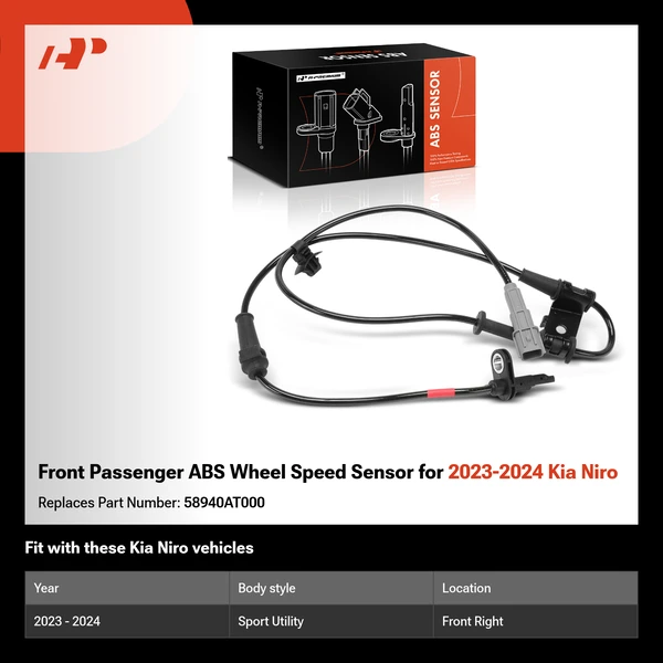 Front Passenger ABS Wheel Speed Sensor for 2023-2024 Kia Niro