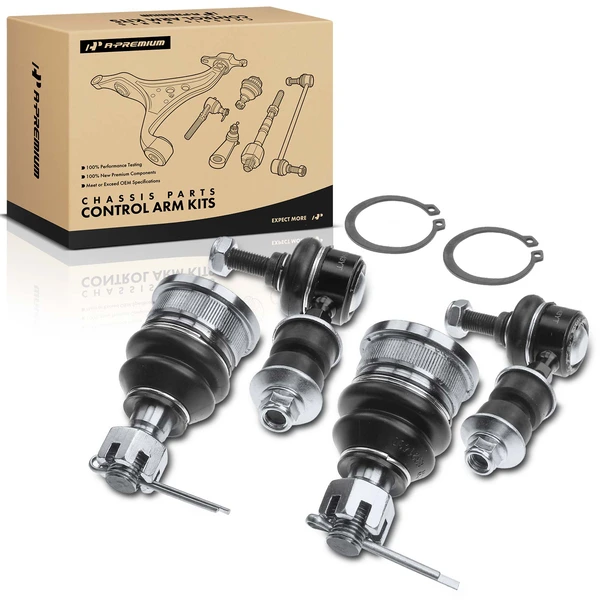 1991-1993 Nissan NX A Set of 4 Ball Joint and Sway Bar Link Kit Front Side A-Premium APCA2177