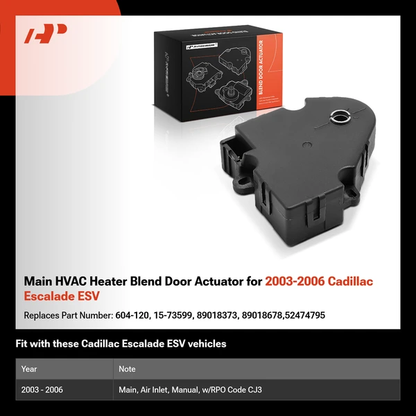 Main HVAC Heater Blend Door Actuator for 2003-2006 Cadillac Escalade ESV