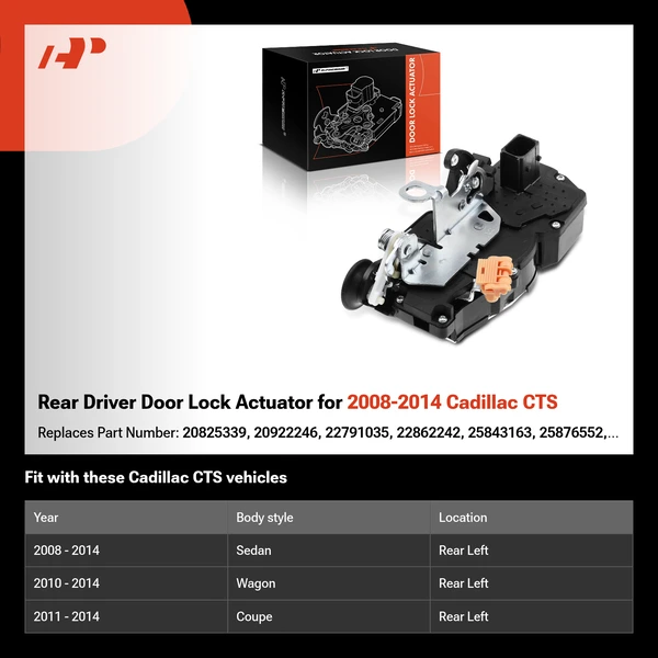 Rear Driver Door Lock Actuator for 2008-2014 Cadillac CTS