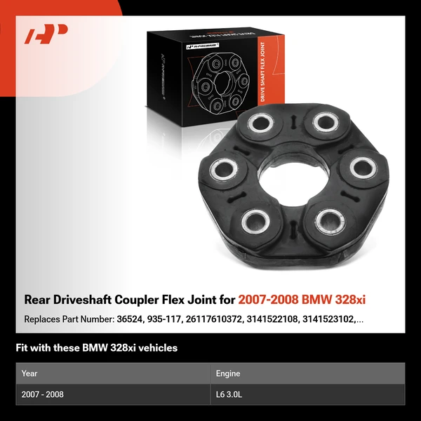 Rear Driveshaft Coupler Flex Joint for 2007-2008 BMW 328xi