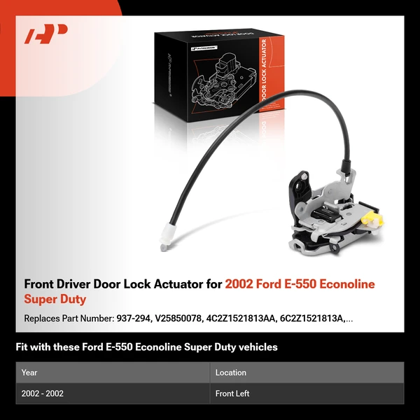Front Driver Door Lock Actuator for 2002 Ford E-550 Econoline Super Duty