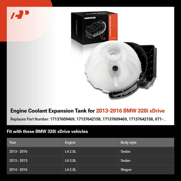 Engine Coolant Expansion Tank for 2013-2016 BMW 328i xDrive