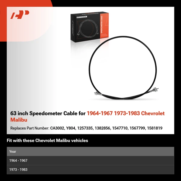 63 inch Speedometer Cable for 1964-1967 1973-1983 Chevrolet Malibu
