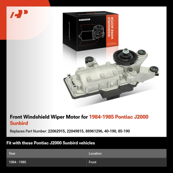 Front Windshield Wiper Motor for 1984-1985 Pontiac J2000 Sunbird