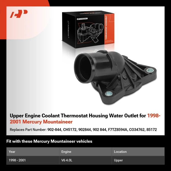 Upper Engine Coolant Thermostat Housing Water Outlet for 1998-2001 Mercury Mountaineer