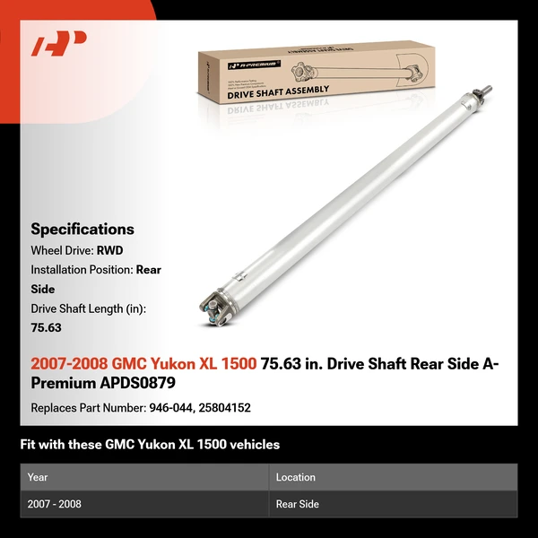 2007-2008 GMC Yukon XL 1500 75.63 in. Drive Shaft Rear Side A-Premium APDS0879
