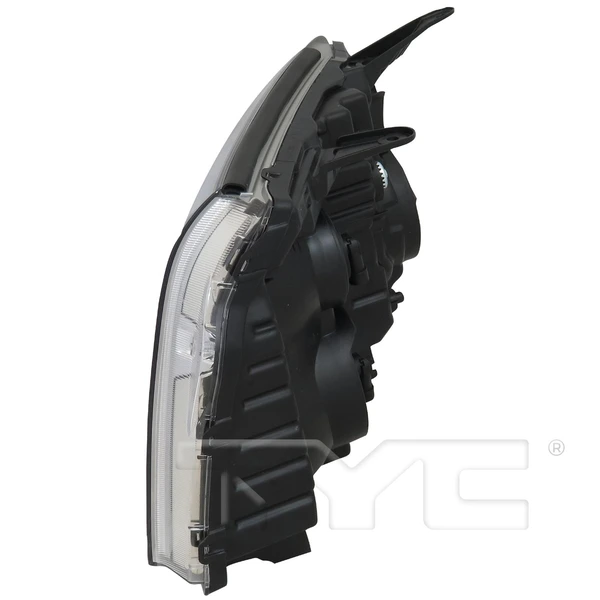 Headlight lens close-up with beam