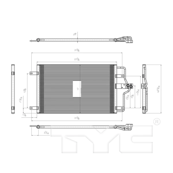 A/C Condenser - Front Side - TYC 3377