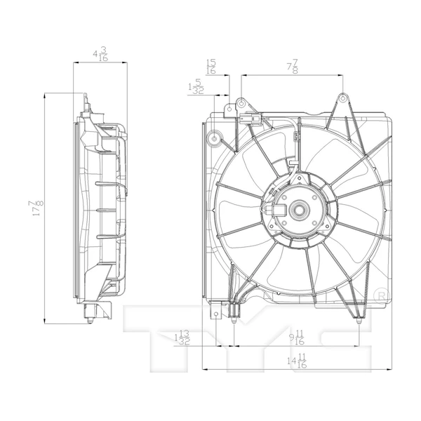 Engine Cooling Fan Assembly - Left Driver Side - TYC 601350