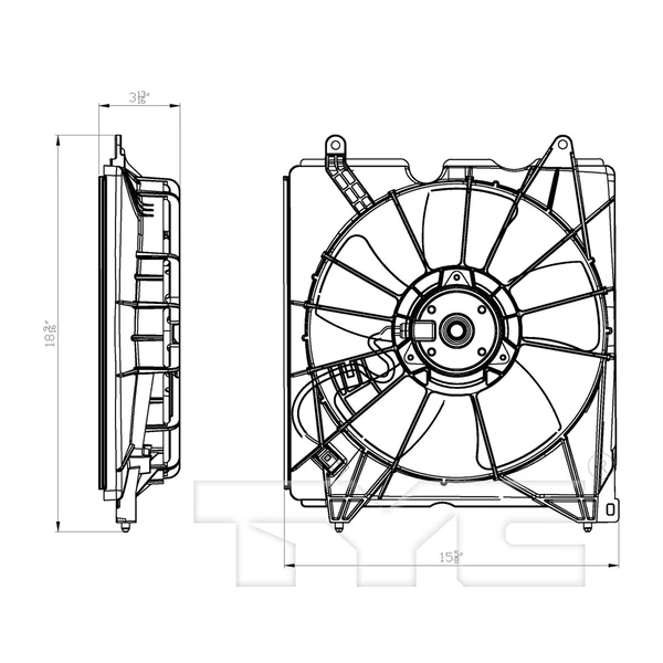 Engine Cooling Fan Assembly - Left Driver Side - TYC 601470