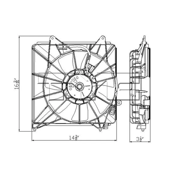 A/C Condenser Fan Assembly - TYC 611310