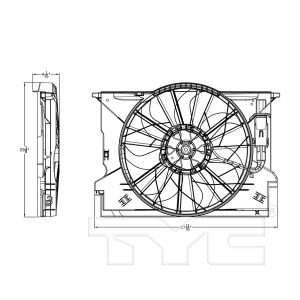 Dual Radiator and Condenser Fan Assembly - TYC 621510