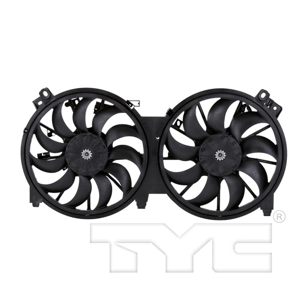 Dual radiator and condenser fan assembly for car