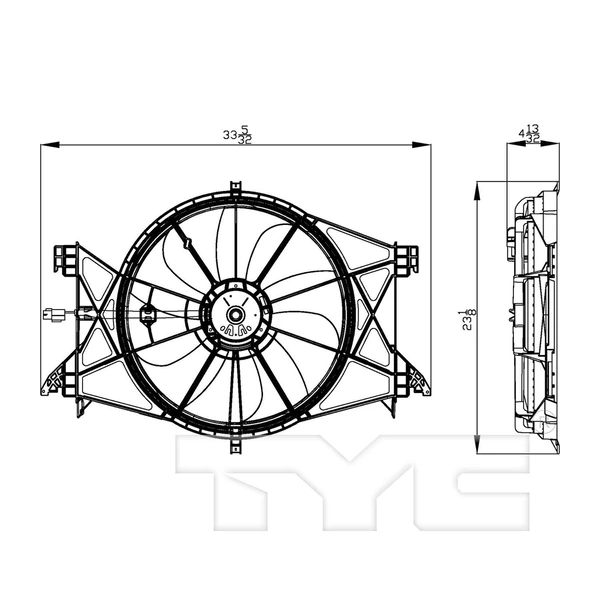 Dual Radiator and Condenser Fan Assembly - TYC 622360