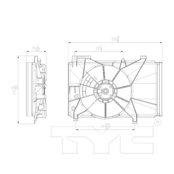 Dual Radiator and Condenser Fan Assembly - TYC 622740