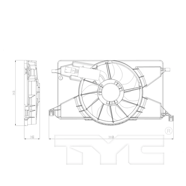 Dual Radiator and Condenser Fan Assembly - TYC 622800