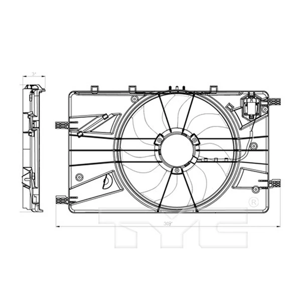 Dual Radiator and Condenser Fan Assembly - TYC 622890