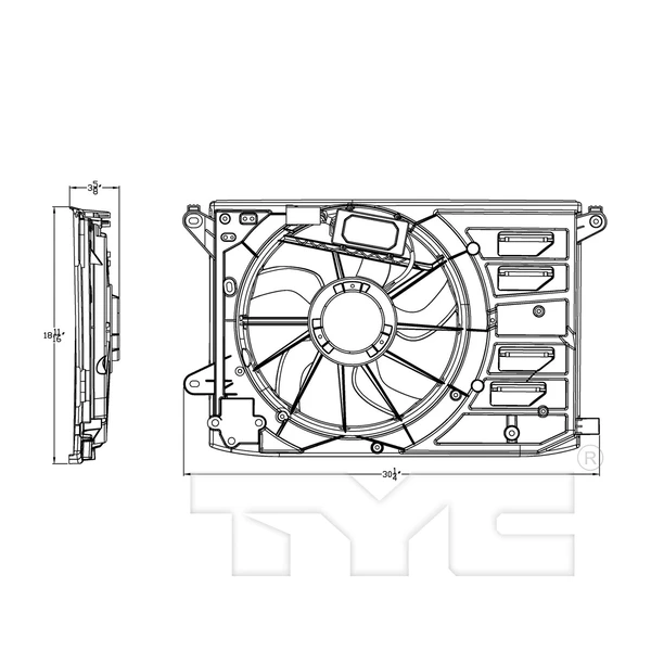 Dual Radiator and Condenser Fan Assembly - TYC 623020