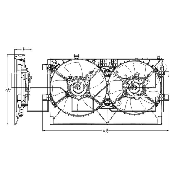 Dual Radiator and Condenser Fan Assembly - TYC 623100