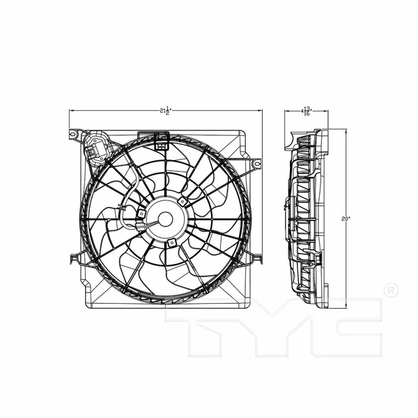 Dual Radiator and Condenser Fan Assembly - TYC 623110