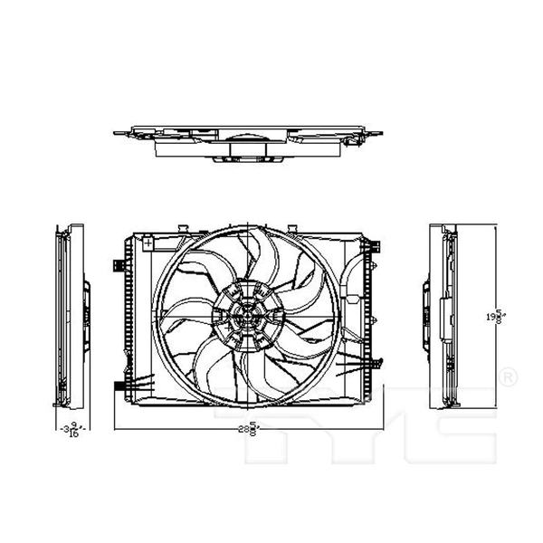 Dual Radiator and Condenser Fan Assembly - TYC 623130