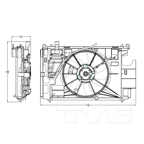 Dual Radiator and Condenser Fan Assembly - TYC 623150