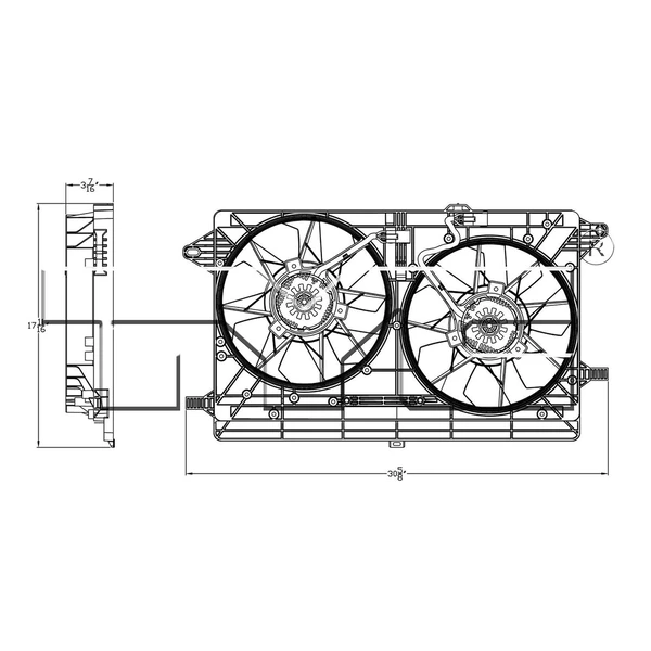 Dual Radiator and Condenser Fan Assembly - TYC 623170