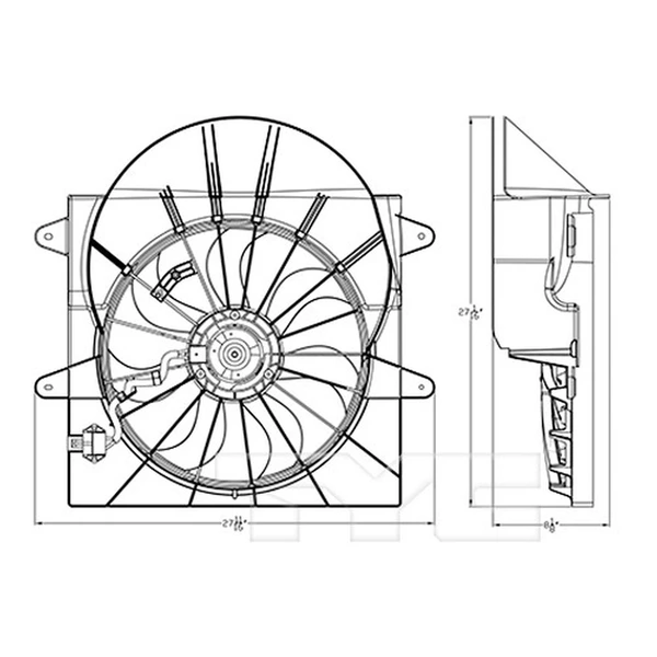 Dual Radiator and Condenser Fan Assembly - TYC 623360