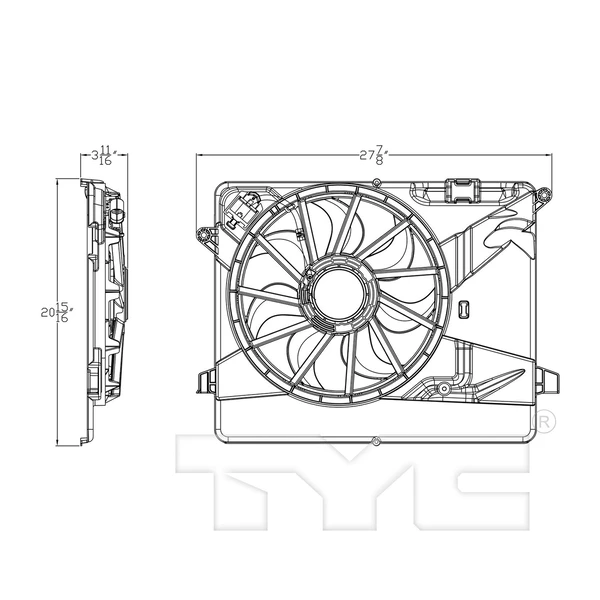 Dual Radiator and Condenser Fan Assembly - TYC 623550