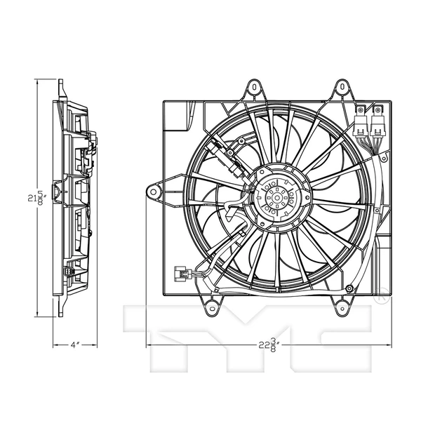 Dual Radiator and Condenser Fan Assembly - TYC 623910