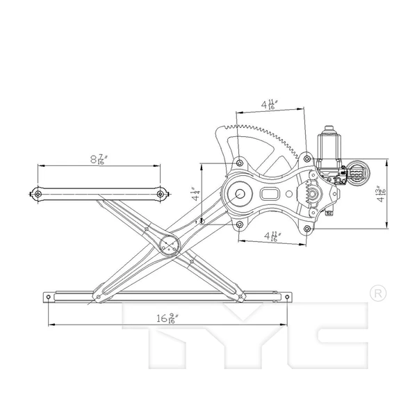 Window Motor and Regulator Assembly - Front Right Passenger Side - TYC 660289