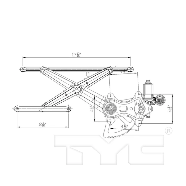 Window Motor and Regulator Assembly - Front Right Passenger Side - TYC 660295