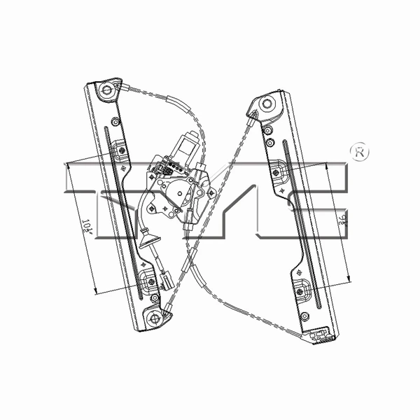 Window Motor and Regulator Assembly - Front Right Passenger Side - TYC 660497